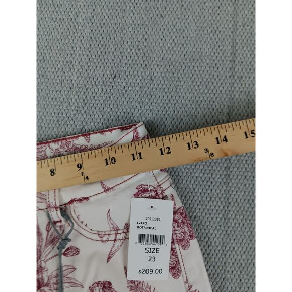 DL1961 Mara Ankle Jeans 23X27 White/Red High Rise Instasculpt Stretch Floral - Picture 13 of 16